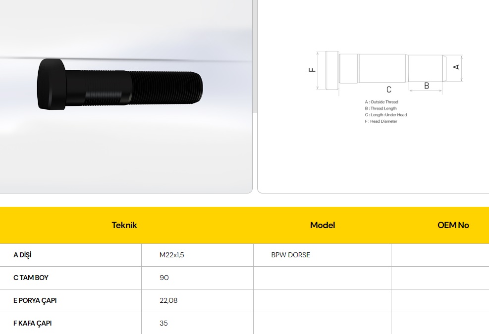BİJON BPW DORSE DİSK/ TERS DİŞ / UZUN 90 MM